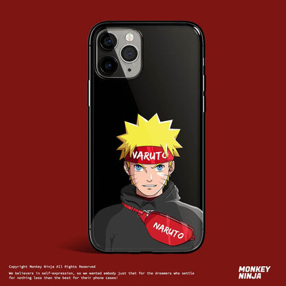 Stylish Naruto Kakashi Itachi Tempered Glass iPhone Case