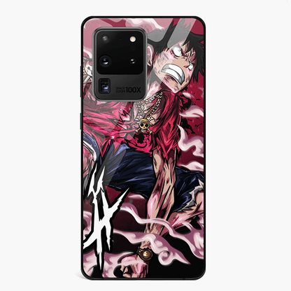 One Piece Luffy Tempered Glass Samsung Phone Case