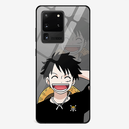 One Piece Luffy Tempered Glass Samsung Phone Case