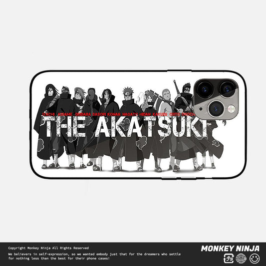 Naruto All Akatsuki Members Tempered Glass Soft Silicone iPhone Case