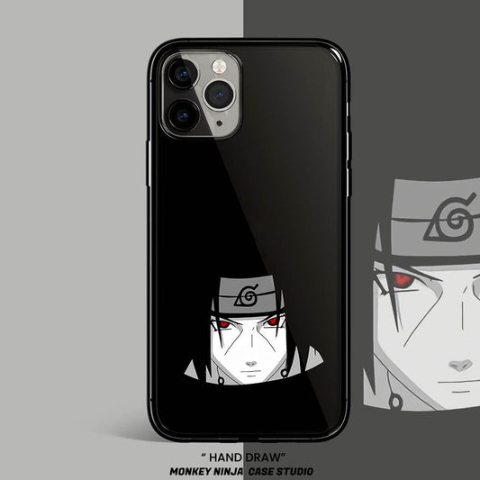 Exclusive Itachi Silhouettes Tempered Glass Phone Case - Monkey Ninja
