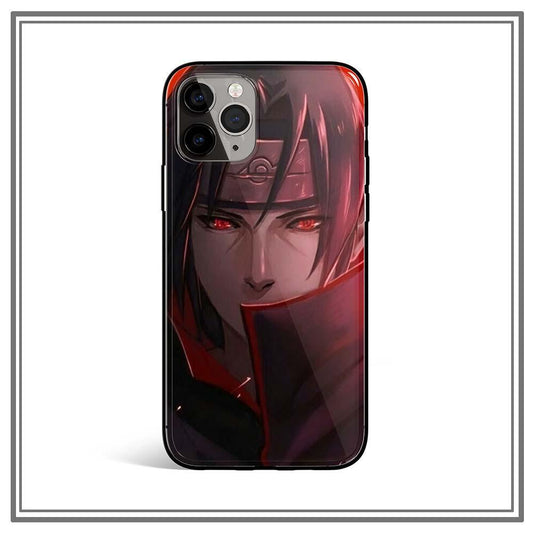 Missing-Nin Itachi Sharingan Tempered Glass Soft Silicone iPhone Case-Phone Case-Monkey Ninja-iPhone X/XS-Itachi-Tempered Glass-Monkey Ninja