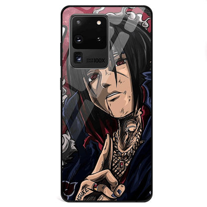 Itachi Anime Tempered Glass Phone Case for Samsung