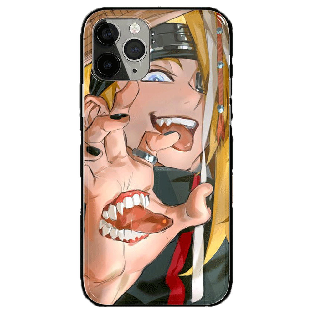 Exclusive  Deidara Draw Tempered Glass Soft Silicone Phone Case