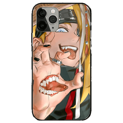 Exclusive  Deidara Draw Tempered Glass Soft Silicone Phone Case