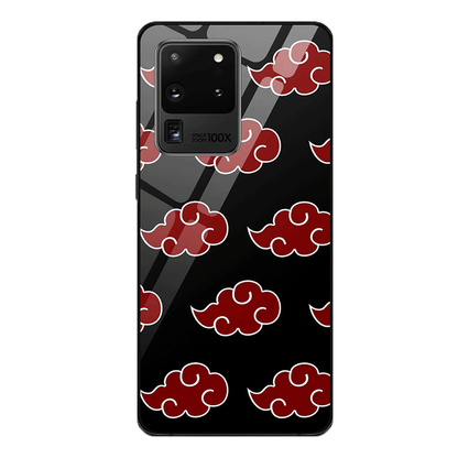 Naruto Anime Akatsuki Clouds Tempered Glass Samsung Phone Case