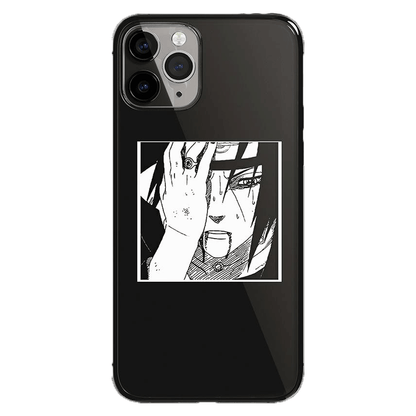 Exclusive Itachi  Monochrome Tempered Glass Soft Silicone Phone Case
