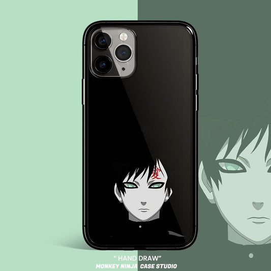 Exclusive Gaara Silhouettes Tempered Glass Soft Silicone Phone Case-Phone Case-Monkey Ninja-iPhone X/XS-Tempered Glass-Monkey Ninja