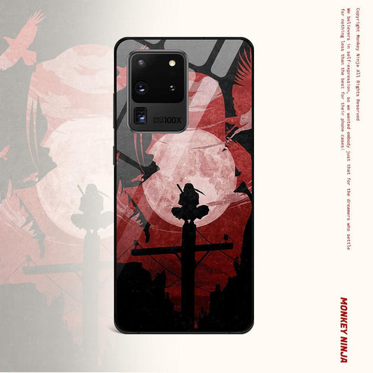 Itachi Anime Tempered Glass Samsung Phone Case for Samsung