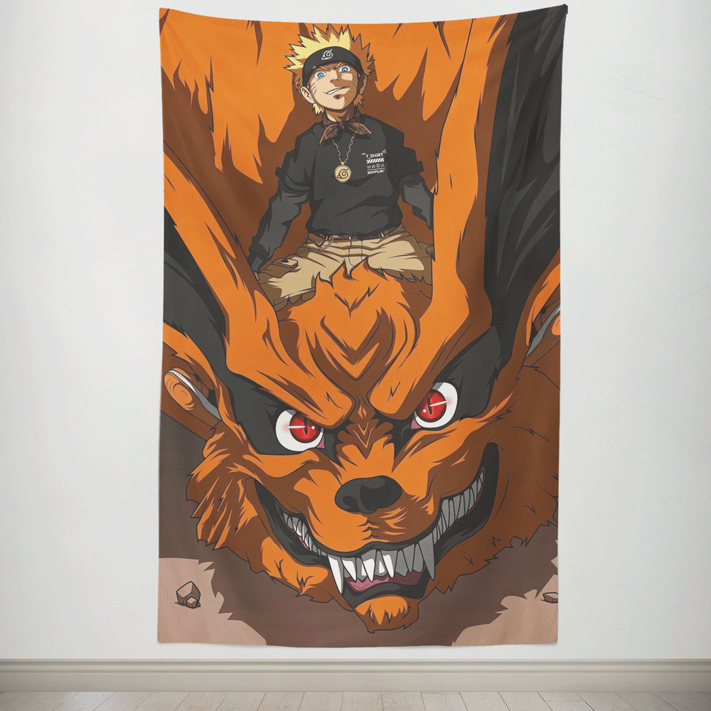 Naruto and Kurama Nine Tails Tapestry-Taspetry-Monkey Ninja-100cm * 150cm-Monkey Ninja
