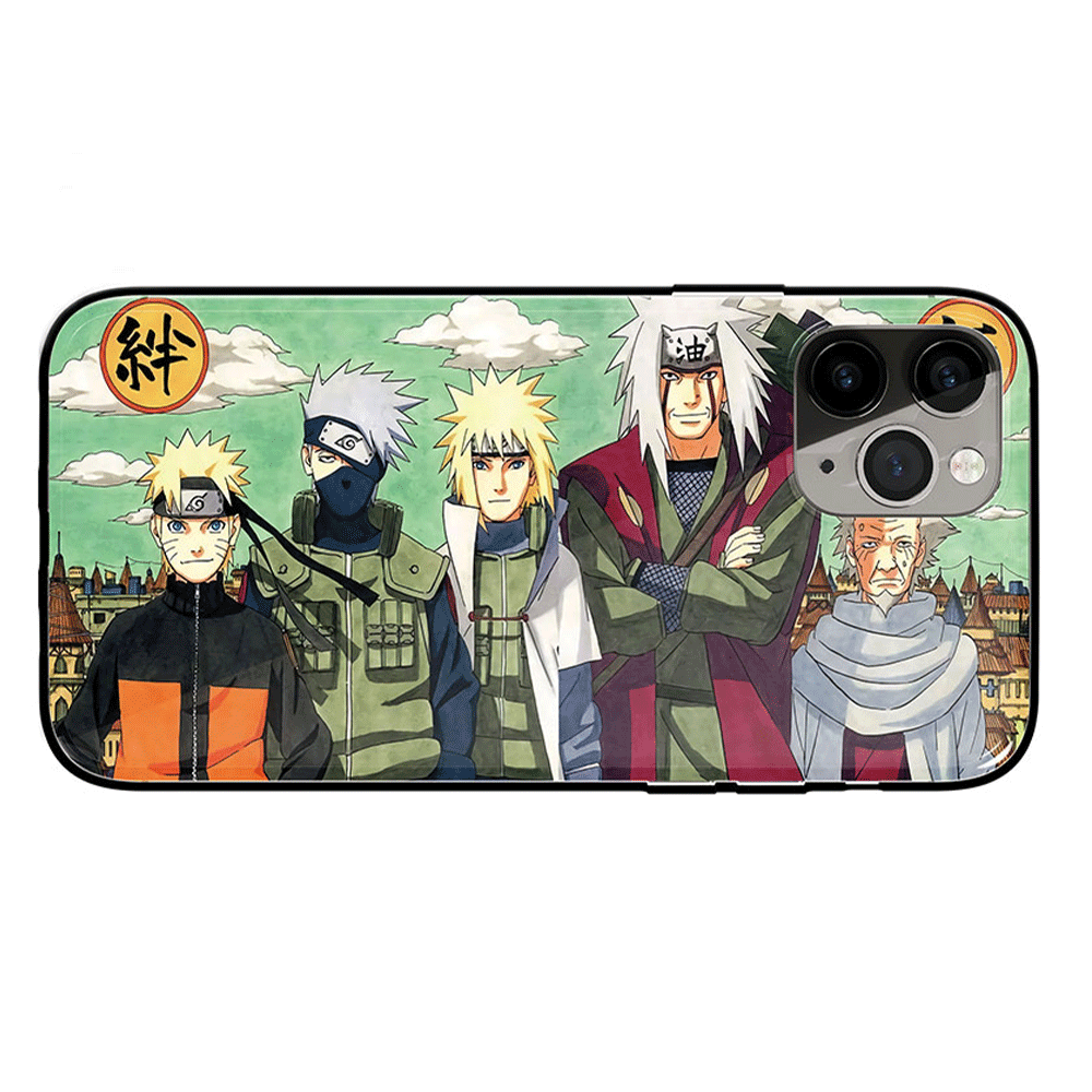 Naruto Master and Apprentice Tempered Glass Soft Silicone iPhone Case