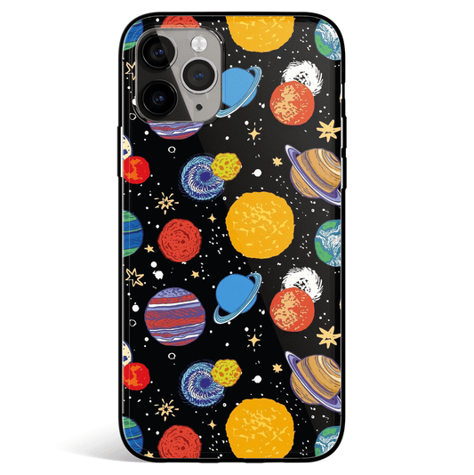 Star Planet and Meteorite iPhone Tempered Glass Phone Case