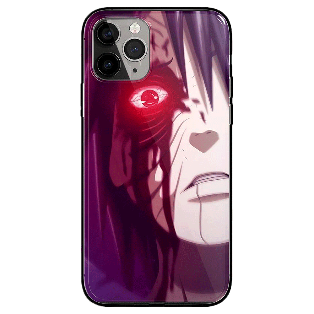 Exclusive Obito Sharingan Tempered Glass Soft Silicone iPhone Case
