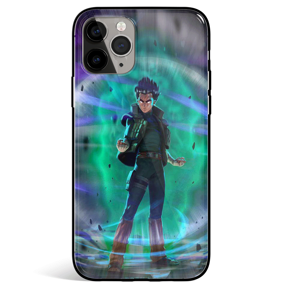 Fury Rock Lee Taijutsu Eight Gates Tempered Glass Soft Silicone iPhone Case-Phone Case-Monkey Ninja-iPhone XR-B-Tempered Glass-Monkey Ninja