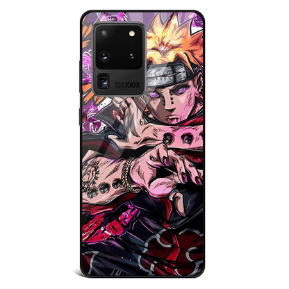 Pain Naruto Anime Tempered Glass Phone Case for Samsung