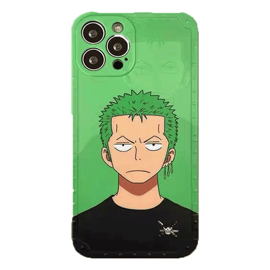 Anime One Piece Luffy Zoro Soft TPU Silicone iPhone Case-Phone Case-Monkey Ninja-iPhone XR-Zoro-Tempered Glass-Monkey Ninja