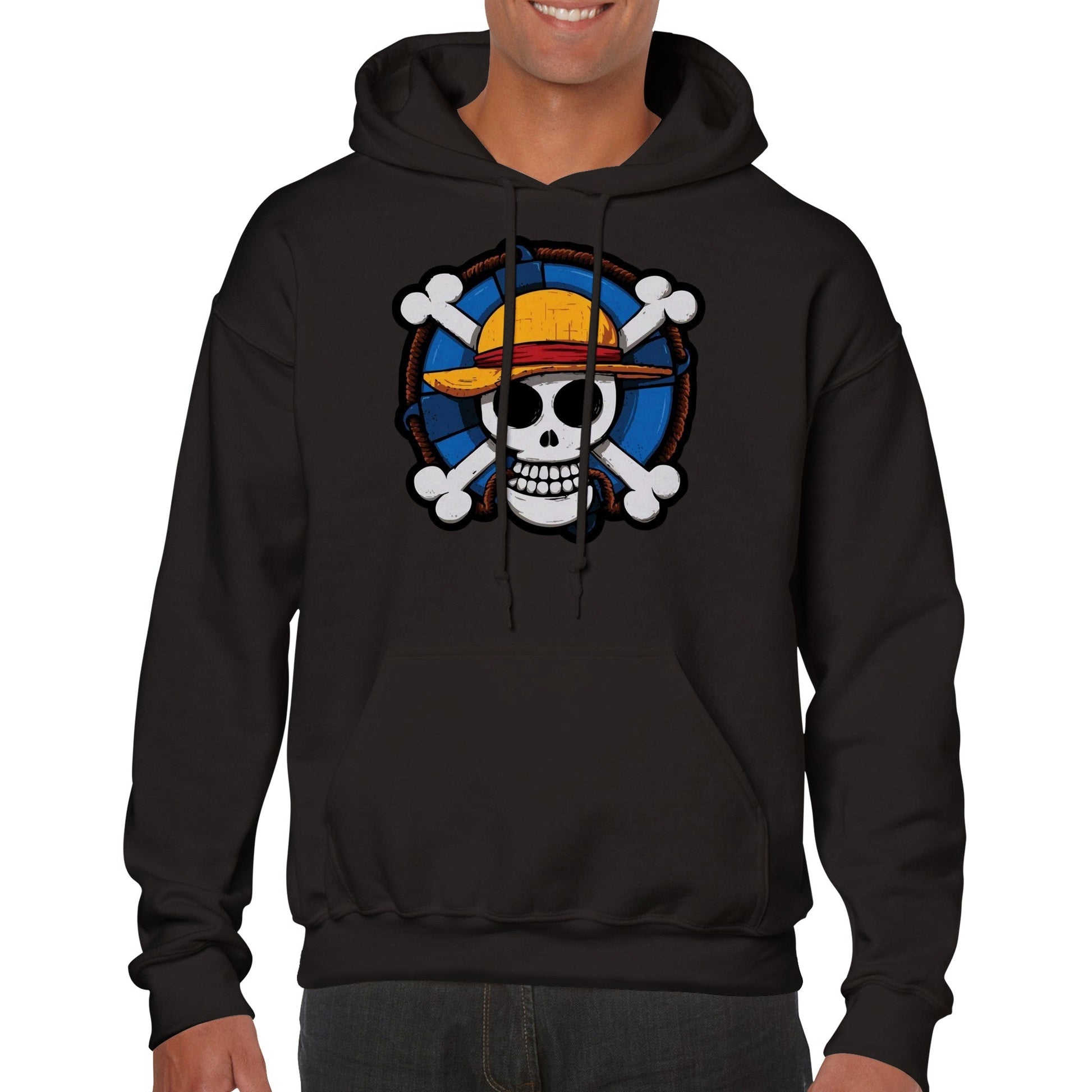 One Piece | Straw Hat | Anime Hoodie (Unisex)-Hoodie-Monkey Ninja-Black-S-Monkey Ninja
