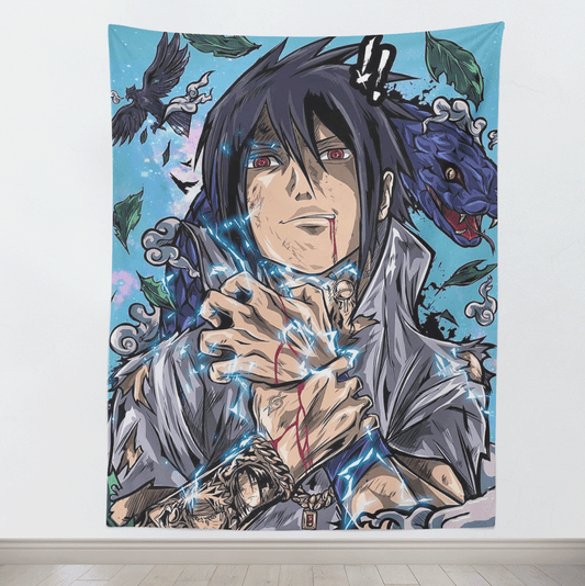 Naruto Sasuke Street Style Tapestry