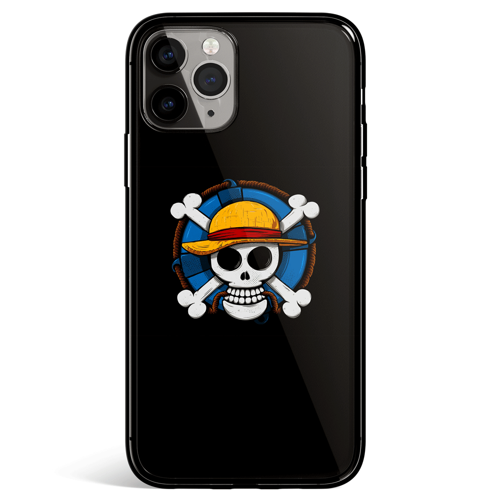 One Piece Straw Hat Skull iPhone Tempered Glass Phone Case