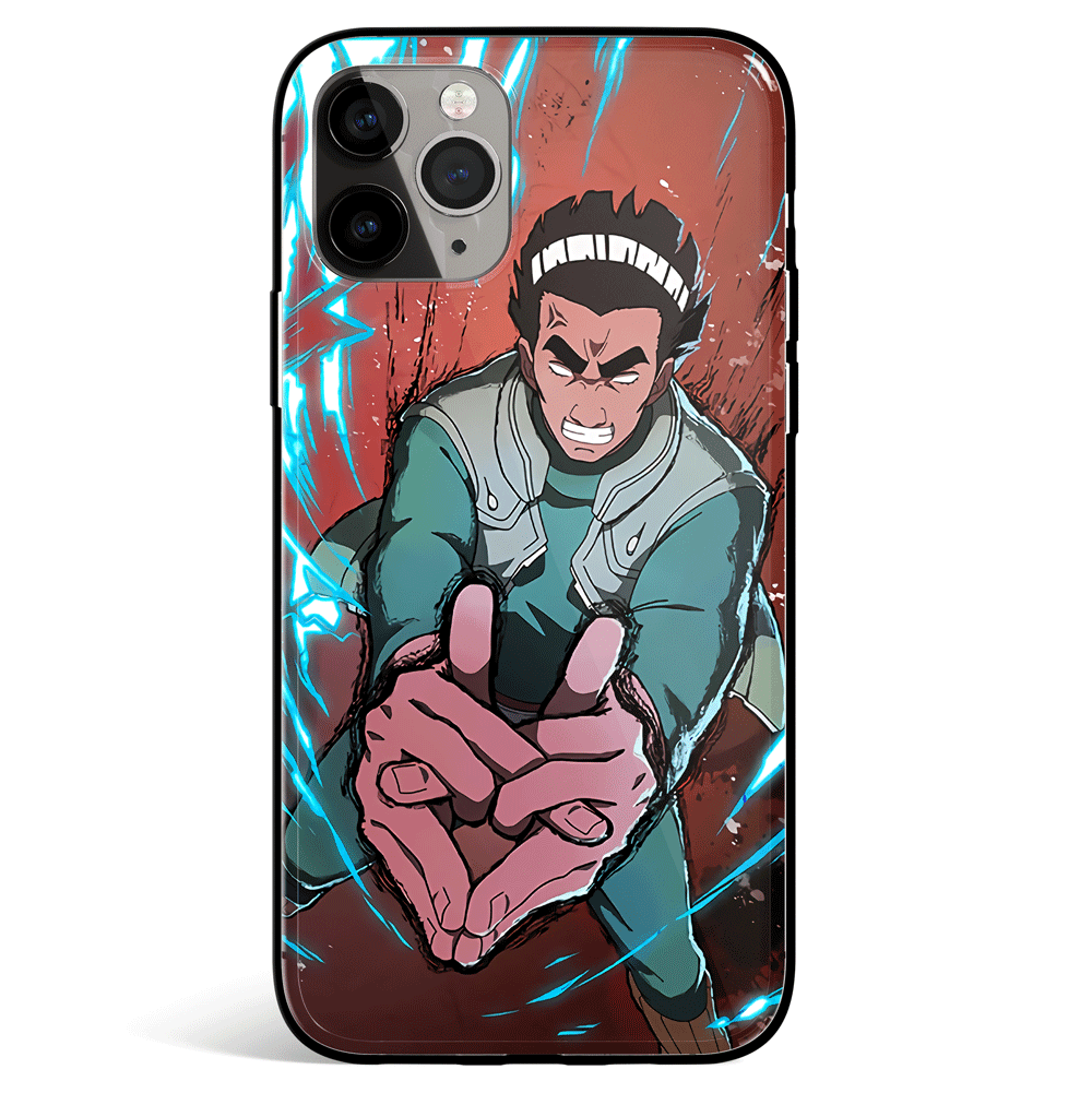 Naruto Might Guy Eight Gates iPhone Tempered Glass Phone Case