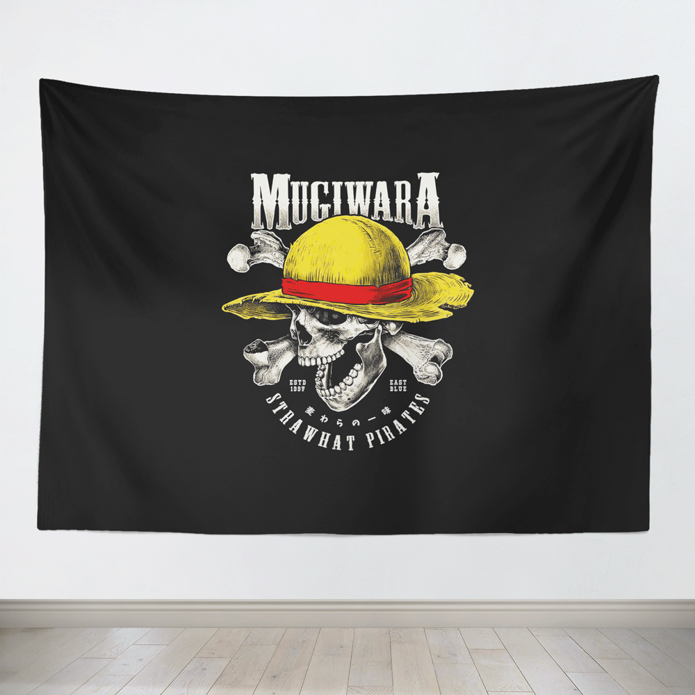One Piece Straw Hat Pirates Mugiwara Flag Tapestry