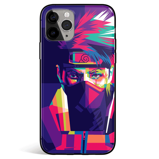Naruto Kakashi Colorful Silhouette iPhone Tempered Glass Phone Case