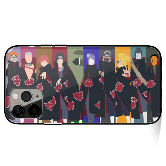Naruto Akatsuki Silhouette iPhone Tempered Glass Phone Case