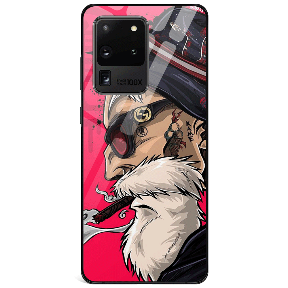 Hand-Drawn Master Roshi Red Tempered Glass Samsung Case