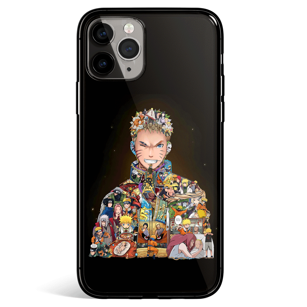 Naruto Whole Life of Naruto iPhone Tempered Glass Phone Case