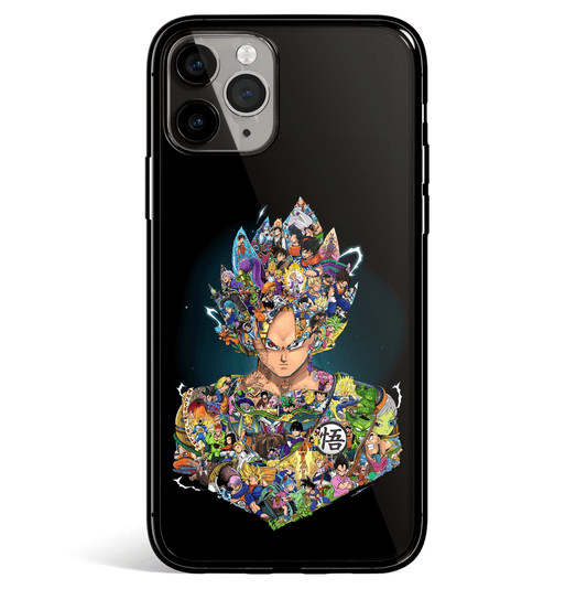 Dragon Ball Whole Life of Goku iPhone Tempered Glass Phone Case