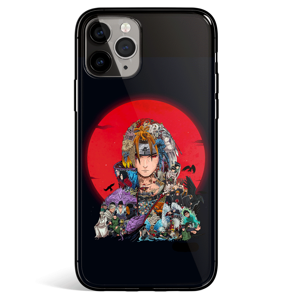 Naruto Whole Life of Itachi iPhone Tempered Glass Phone Case