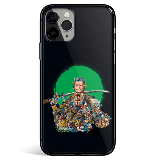 One Piece Whole Life of Zoro iPhone Tempered Glass Soft Silicone Phone Case-Phone Case-Monkey Ninja-iPhone X/XS-Tempered Glass-Monkey Ninja