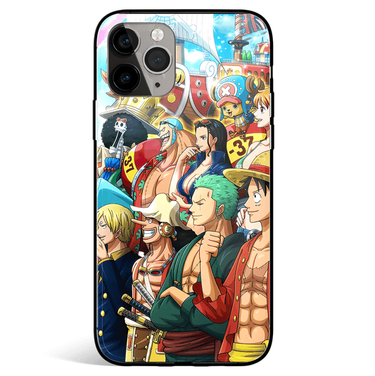 One Piece Mugiwara iPhone Tempered Glass Soft Silicone Phone Case-Phone Case-Monkey Ninja-iPhone X/XS-Tempered Glass-Monkey Ninja