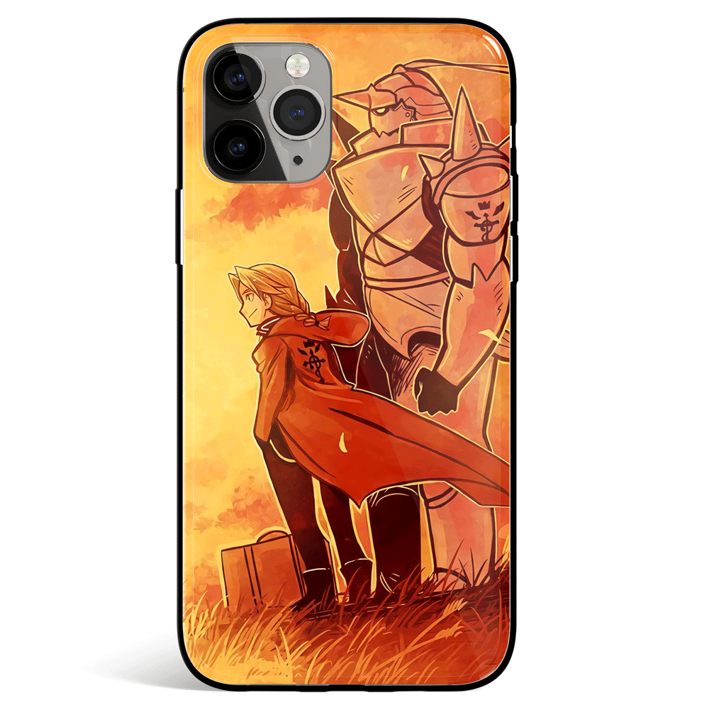 Fullmetal Alchemist Brothers Tempered Glass Soft Silicone iPhone Case