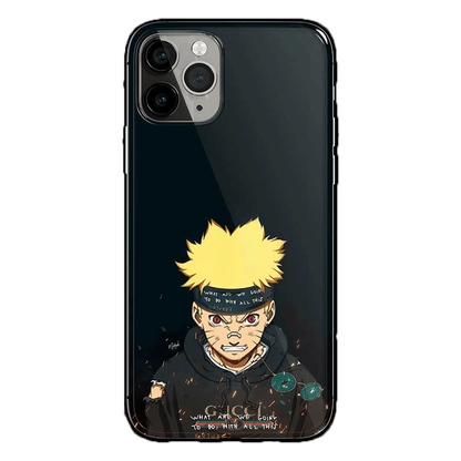 Naruto Young Money & I am Rich Tempered Glass Soft Silicone iPhone Case - 2 Styles