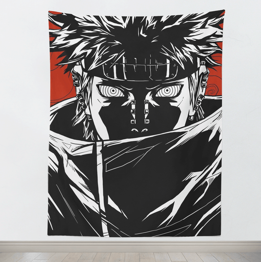 Naruto Akatsuki Pain Rinnegan Black Red Tapestry
