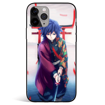 Demon Slayer Giyu Tomioka Master Swordsman Tempered Glass Soft Silicone iPhone Case-Phone Case-Monkey Ninja-Monkey Ninja
