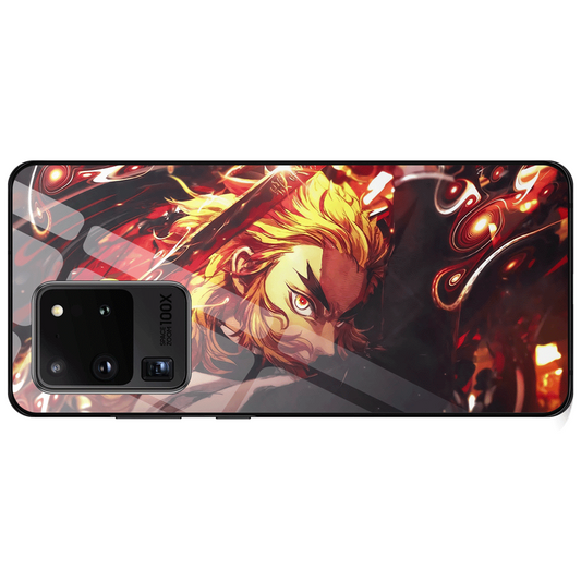 Demon Slayer Kyojuro Flame Breathing Ninth Form Rengoku Tempered Glass Samsung Case-Phone Case-Monkey Ninja-Monkey Ninja
