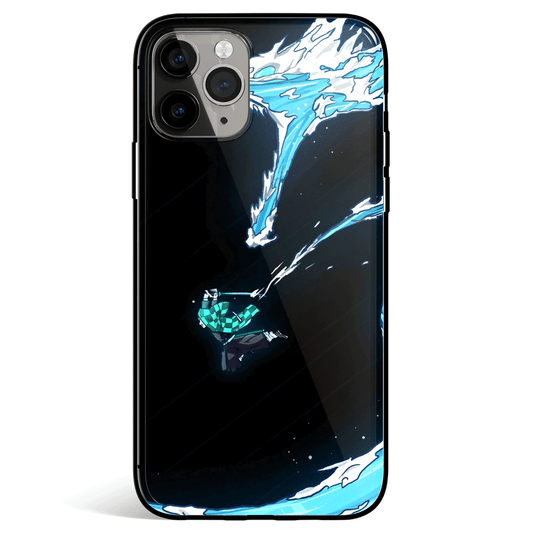 Demon Slayer Tanjiro Water One Hashira Tempered Glass Soft Silicone iPhone Case-Phone Case-Monkey Ninja-iPhone X/XS-Tempered Glass-Monkey Ninja
