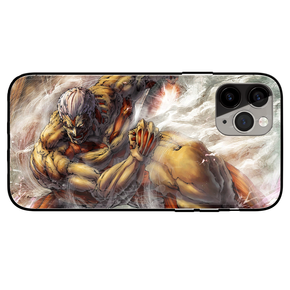 Attack on Titan Armored Titan Tempered Glass Soft Silicone iPhone Case-Phone Case-Monkey Ninja-iPhone X/XS-Tempered Glass-Monkey Ninja