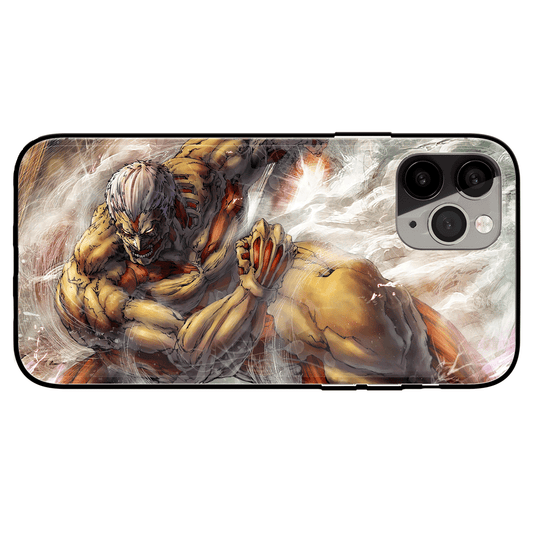 Attack on Titan Armored Titan Tempered Glass Soft Silicone iPhone Case-Phone Case-Monkey Ninja-iPhone X/XS-Tempered Glass-Monkey Ninja