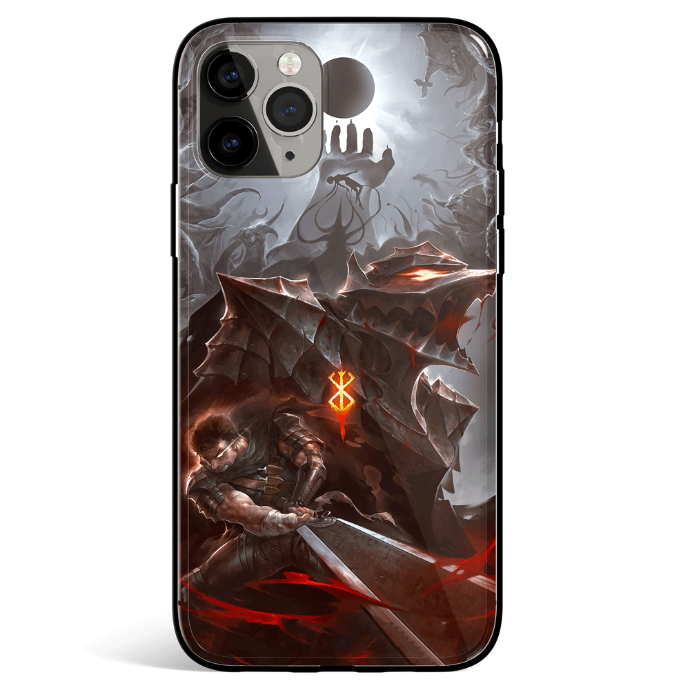 Berserk Tempered Glass Soft Silicone iPhone Case-Phone Case-Monkey Ninja-iPhone X/XS-Tempered Glass-Monkey Ninja
