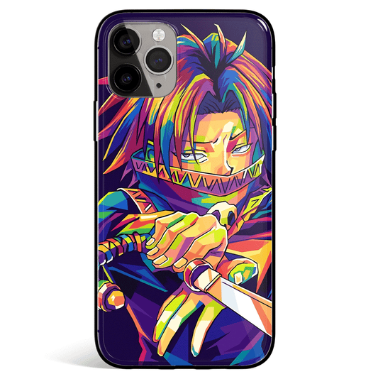 Hunter X Hunter Colorful Feitan Portor Tempered Glass Soft Silicone iPhone Case-Phone Case-Monkey Ninja-iPhone X/XS-Tempered Glass-Monkey Ninja