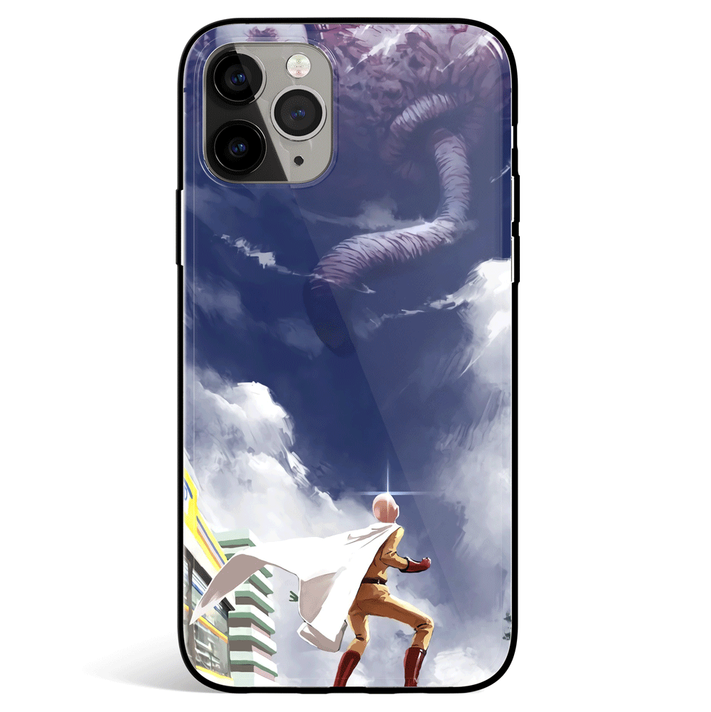 One Punch Man Tempered Glass Soft Silicone iPhone Case