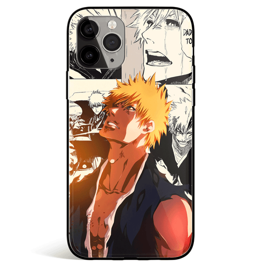 Bleach Ichigo Manga Tempered Glass Soft Silicone iPhone Case-Phone Case-Monkey Ninja-iPhone X/XS-Tempered Glass-Monkey Ninja
