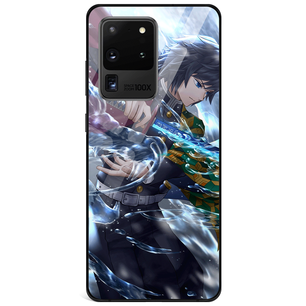 Demon Slayer Giyu Tomioka 1 Tempered Glass Samsung Case-Phone Case-Monkey Ninja-Monkey Ninja