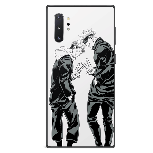 Jujutsu Kaisen Yuji Itadori and Satoru Gojo Tempered Glass Samsung Phone Case-Phone Case-Monkey Ninja-Galaxy S9-Monkey Ninja