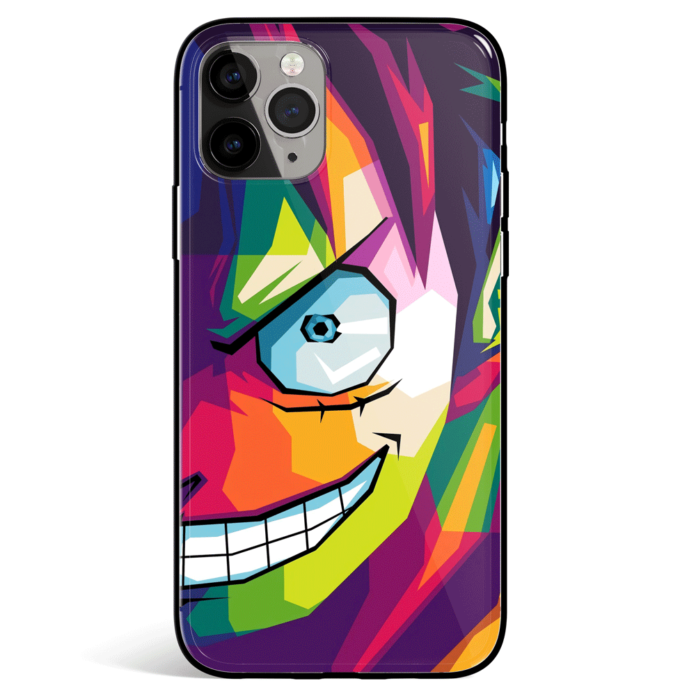 One Piece Luffy Pop Art Tempered Glass Soft Silicone iPhone Case