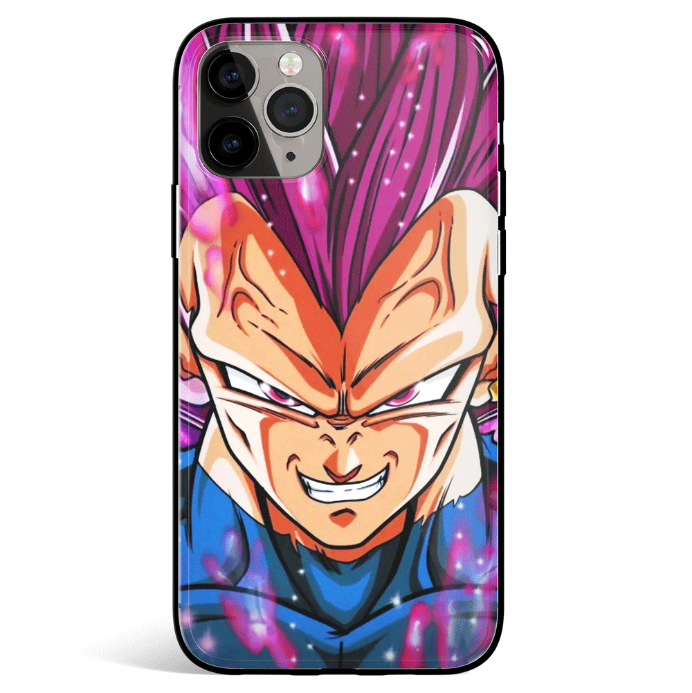 Dragon Ball Vegeta Ultra Ego Head Portrait Tempered Glass Soft Silicone iPhone Case