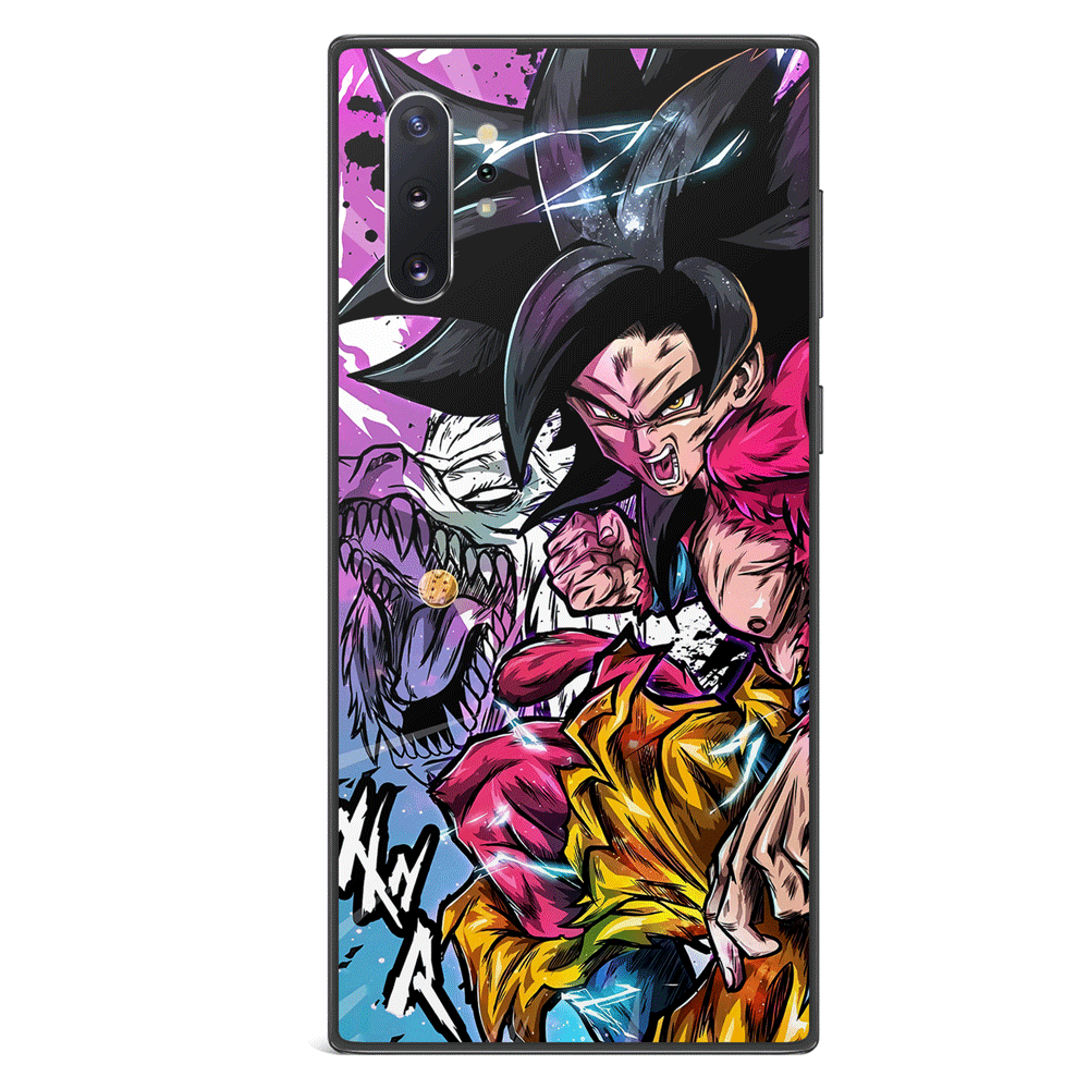 Dragon Ball Black Hair Goku Tempered Glass Samsung Case-Phone Case-Monkey Ninja-Galaxy S9-Monkey Ninja